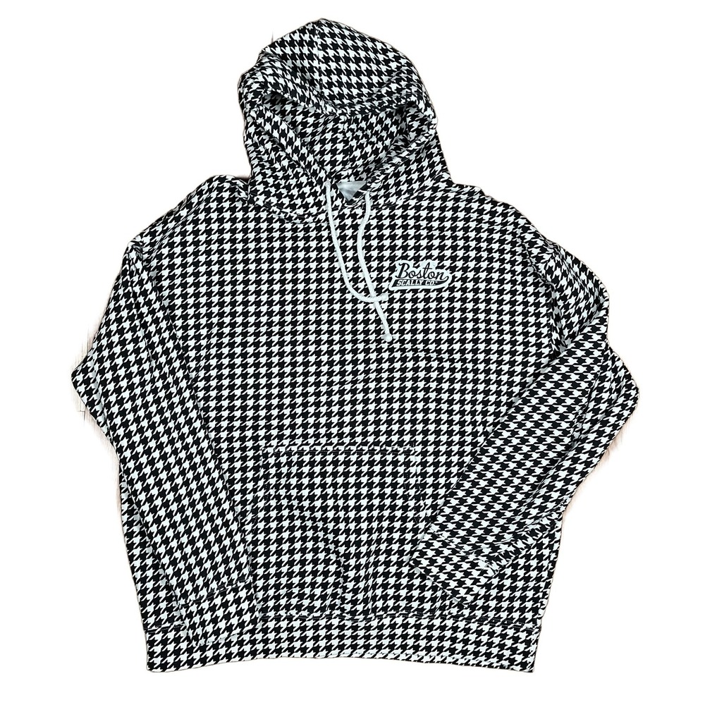 Boston Scally Co Houndstooth Pullover Hoodie Black White 2XL